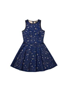 Mystic Royal Blue Lace Sleeveless Mini Dress | Medium